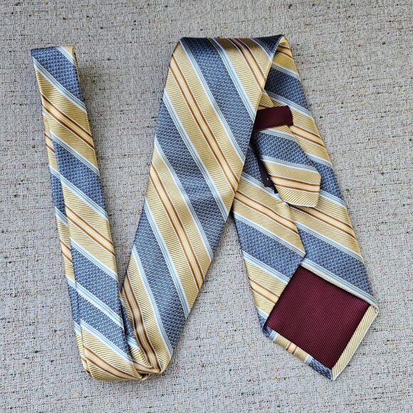 Robert Talbott Men Tie 100% Silk Necktie Gray/Gold Striped Necktie Made in USA - Picture 5 of 10
